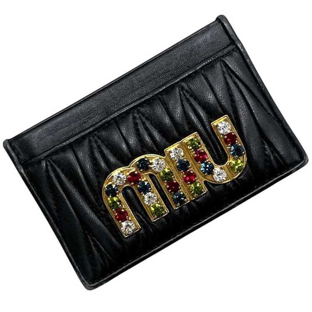 Miu Miu Miu Card Case, Black Matelassé Leather, 157A